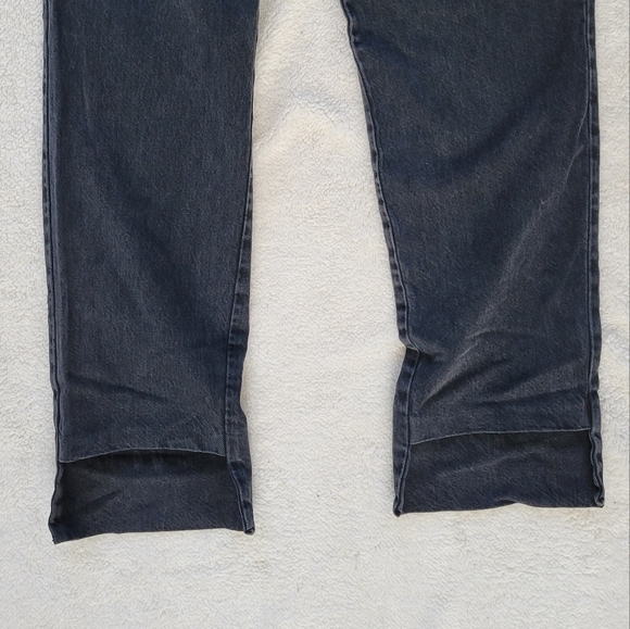 J Brand Wynne Jeans Black Overthrow High Rise Button Fly Cropped Cutout Hems 26 - Picture 6 of 14